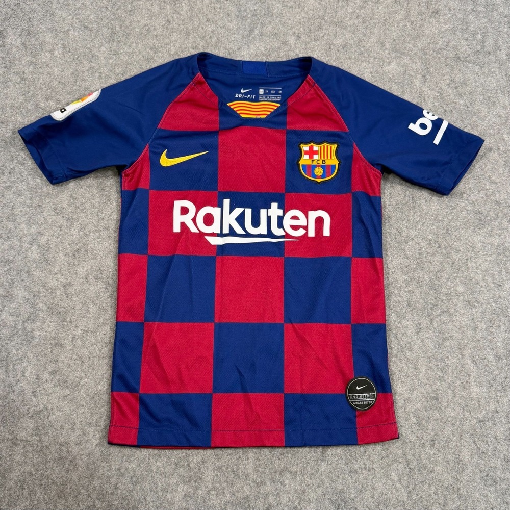 Nike Red Blue Checkerboard 2019-20 FC Barcelona Home Jersey Men's Size XS